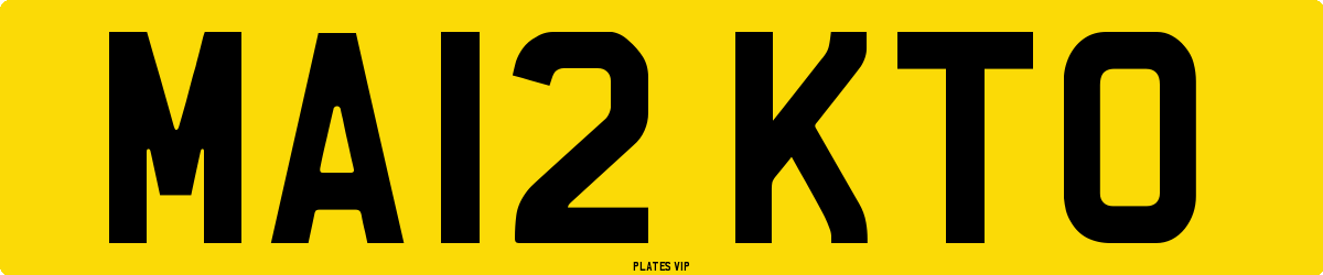 MA12 KTO Number Plate