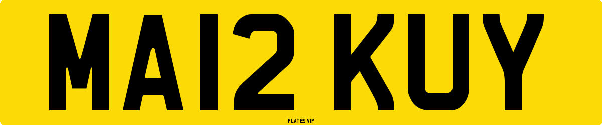 MA12 KUY Number Plate