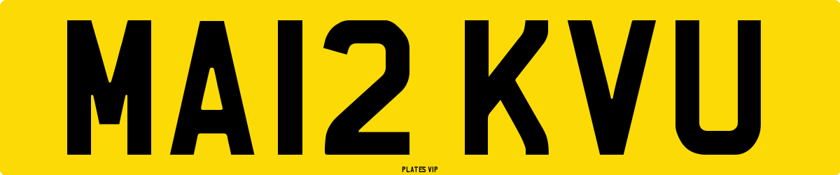 MA12 KVU Number Plate