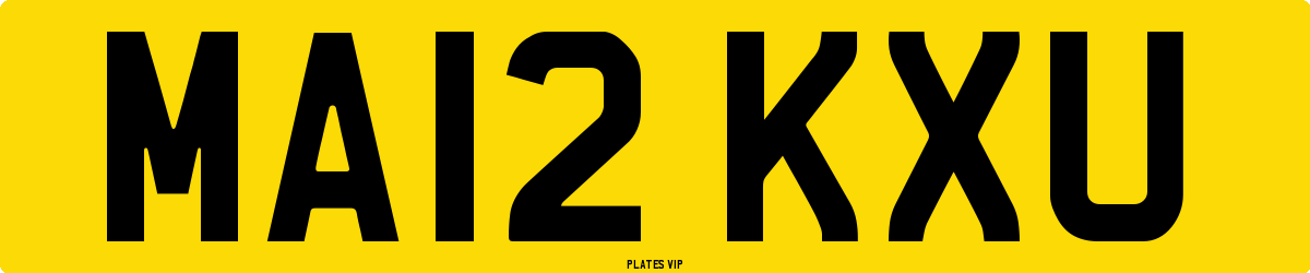 MA12 KXU Number Plate