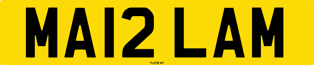 MA12 LAM Number Plate