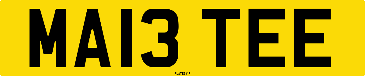 MA13 TEE Number Plate