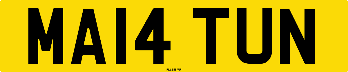 MA14 TUN Number Plate