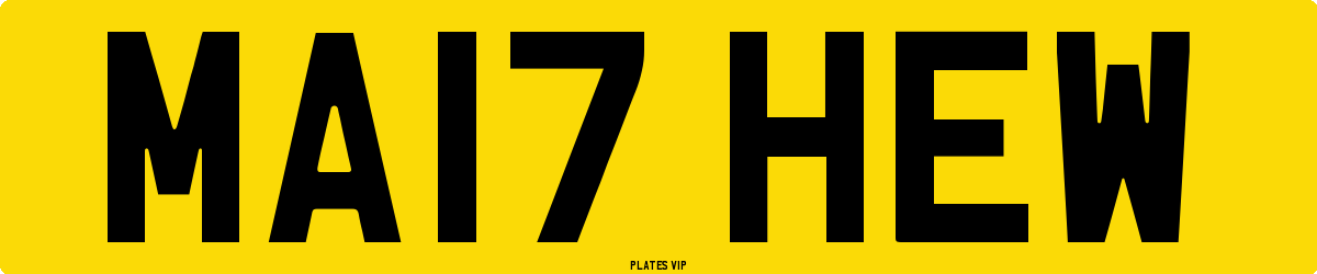 MA17 HEW Number Plate