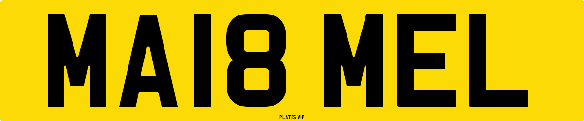 MA18 MEL Number Plate
