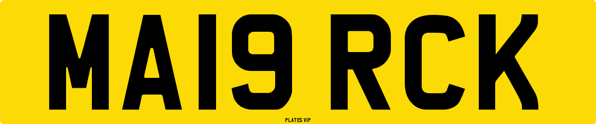 MA19 RCK Number Plate