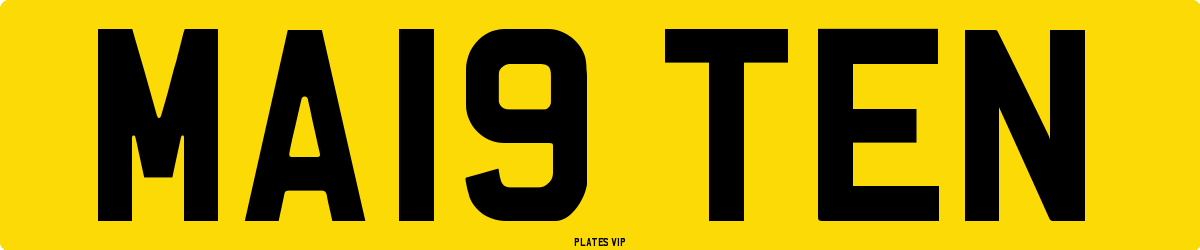 MA19 TEN Number Plate