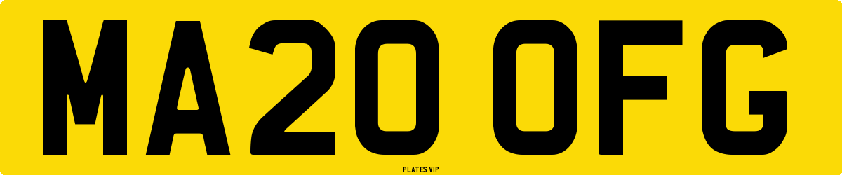 MA20 OFG Number Plate