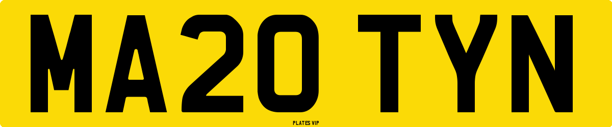 MA20 TYN Number Plate
