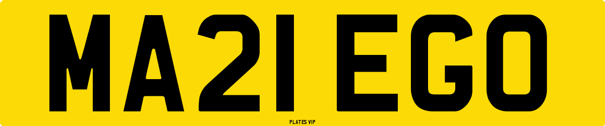 MA21 EGO Number Plate