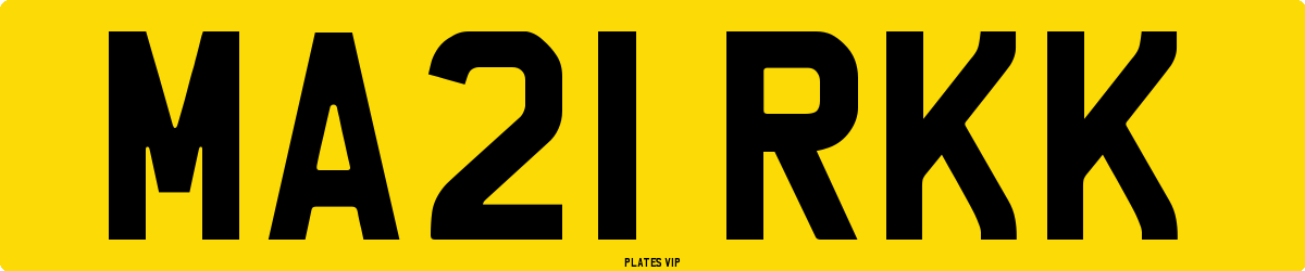 MA21 RKK Number Plate