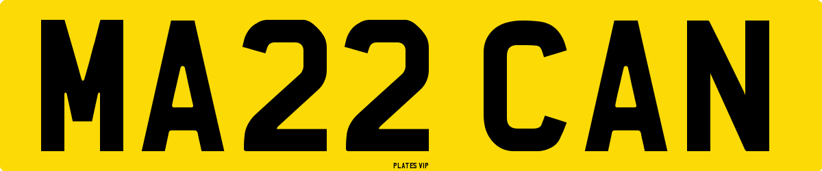 MA22 CAN Number Plate
