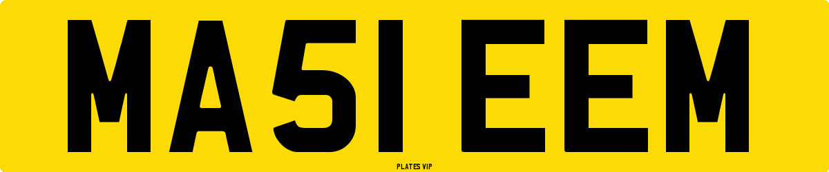MA51 EEM Number Plate