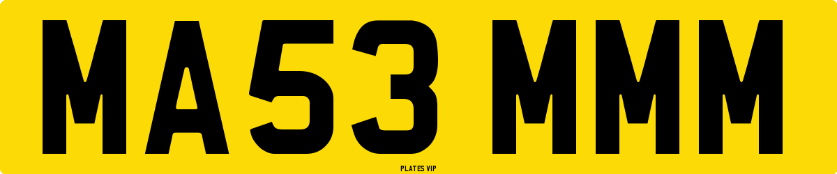 MA53 MMM Number Plate