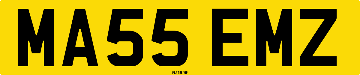 MA55 EMZ Number Plate