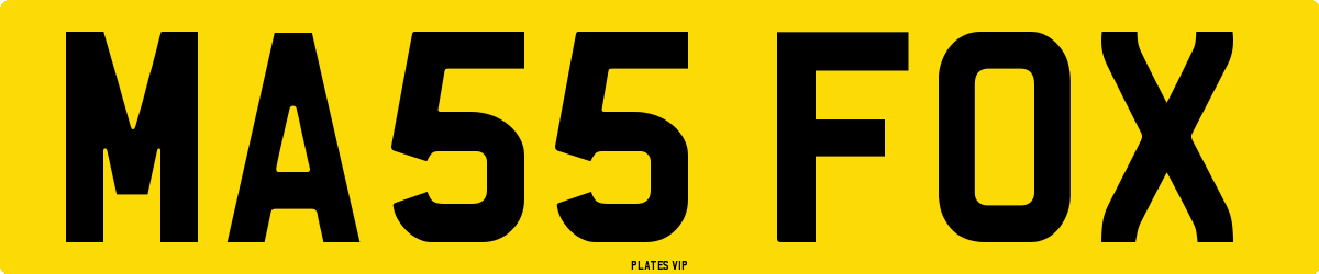 MA55 FOX Number Plate