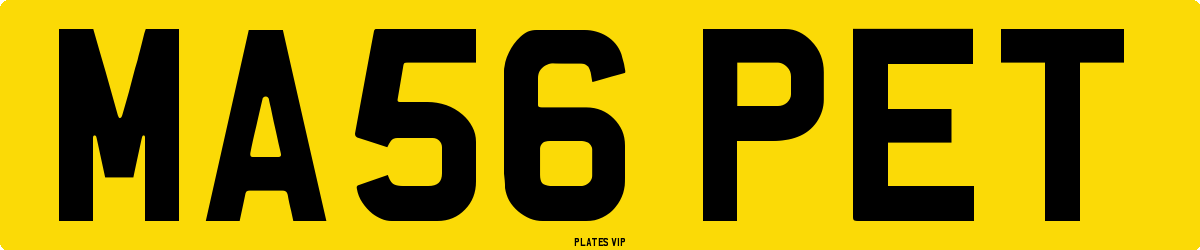 MA56 PET Number Plate