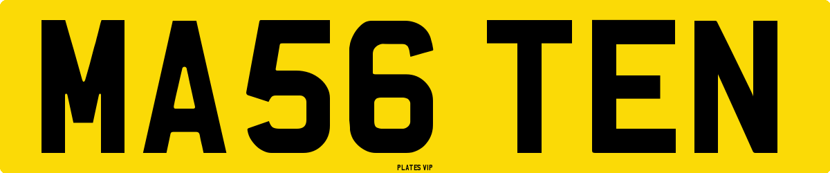 MA56 TEN Number Plate