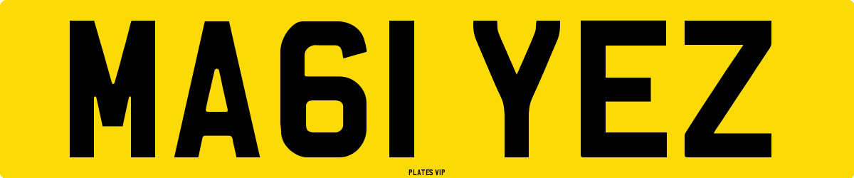 MA61 YEZ Number Plate