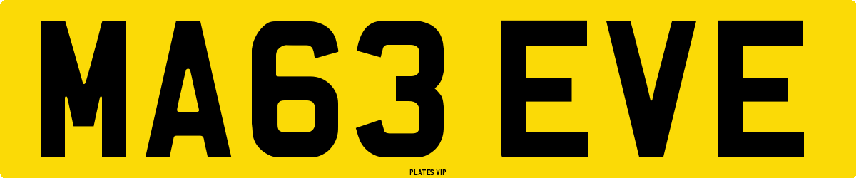 MA63 EVE Number Plate