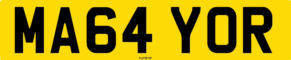 MA64 YOR Number Plate