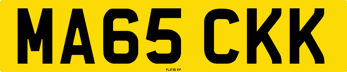 MA65 CKK Number Plate