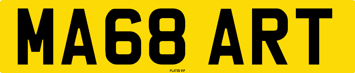 MA68 ART Number Plate