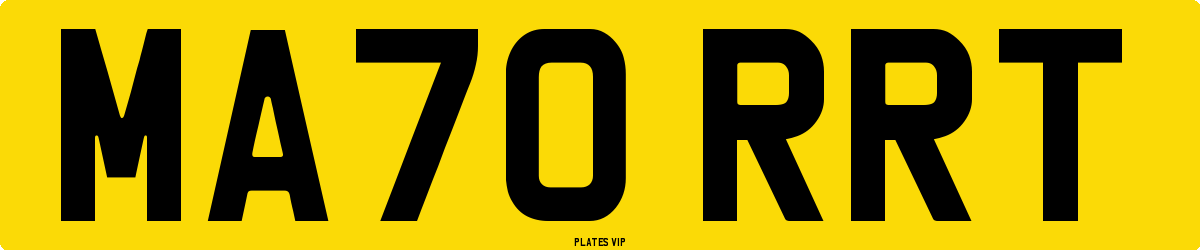MA70 RRT Number Plate