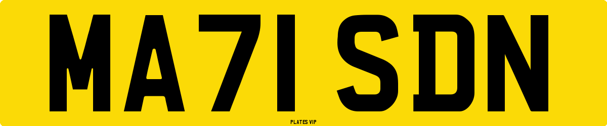 MA71 SDN Number Plate