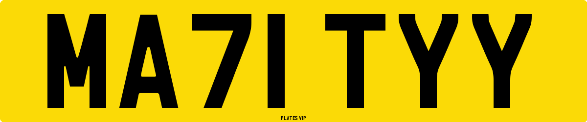 MA71 TYY Number Plate
