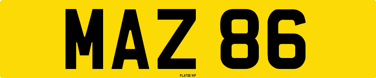 MAZ 86 Number Plate