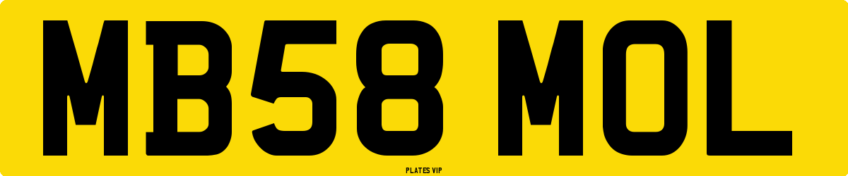 MB58 MOL Number Plate