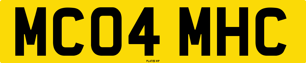 MC04 MHC Number Plate