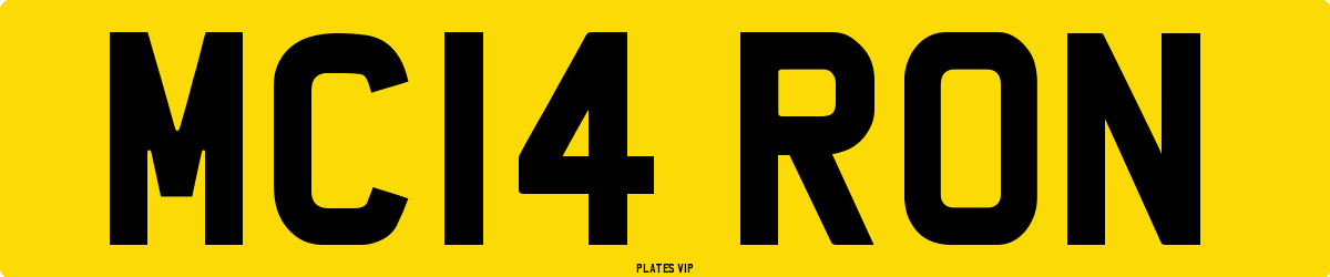 MC14 RON Number Plate