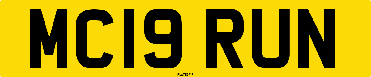 MC19 RUN Number Plate