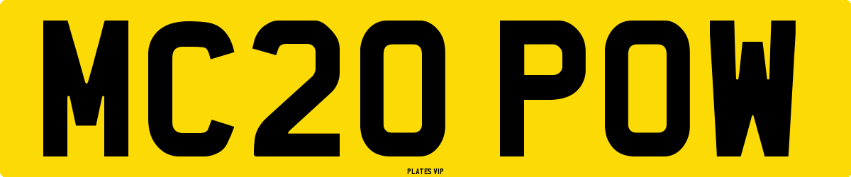 MC20 POW Number Plate