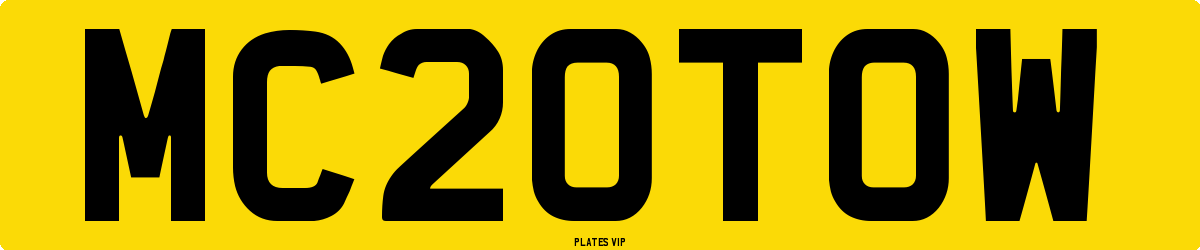 MC20TOW Number Plate