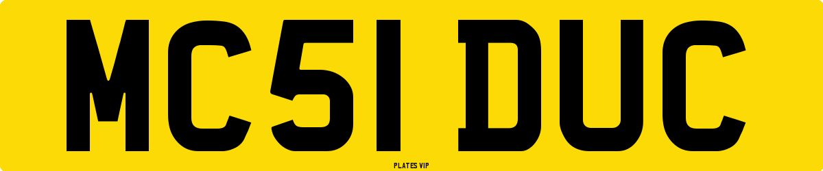 MC51 DUC Number Plate