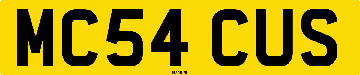 MC54 CUS Number Plate