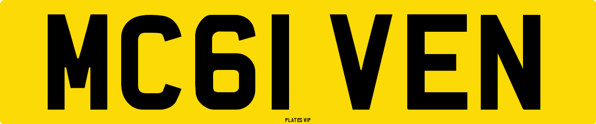 MC61 VEN Number Plate