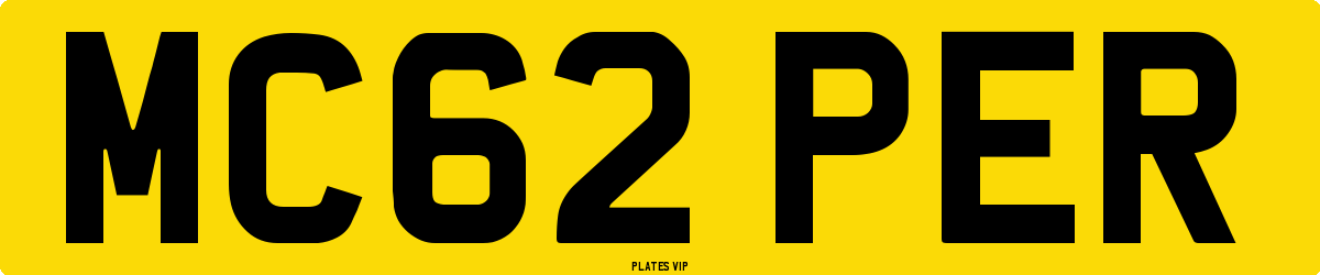 MC62 PER Number Plate