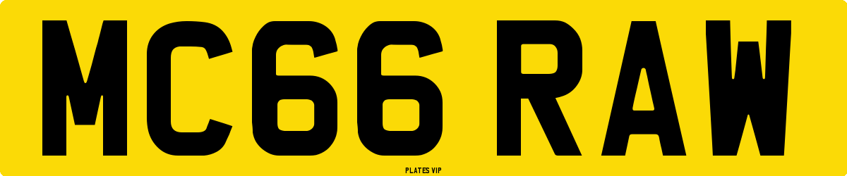 MC66 RAW Number Plate