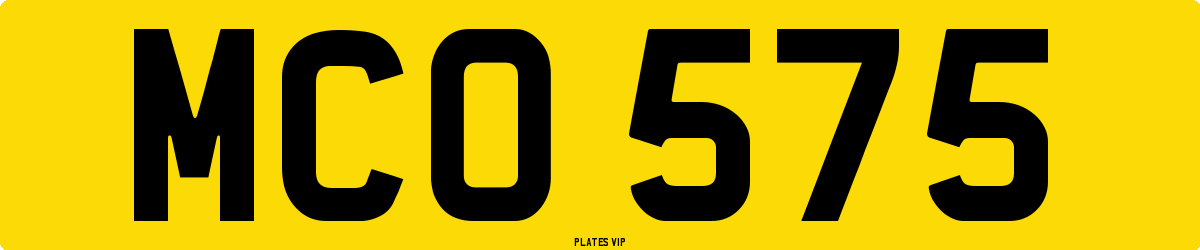 MCO 575 Number Plate