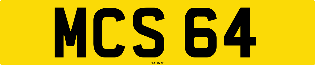 MCS 64 Number Plate