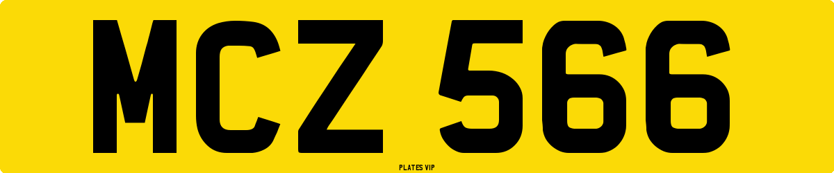 MCZ 566 Number Plate