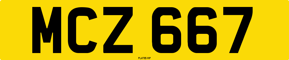 MCZ 667 Number Plate