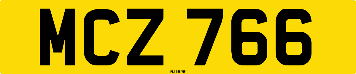MCZ 766 Number Plate