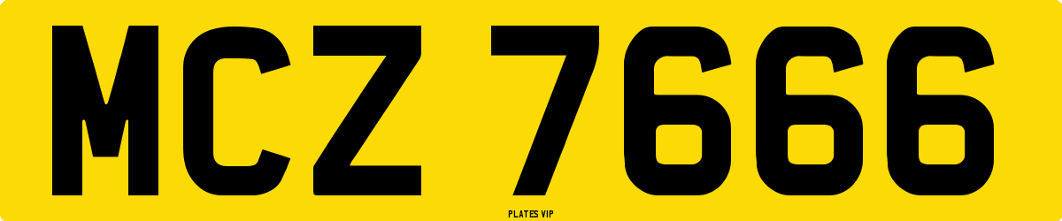 MCZ 7666 Number Plate