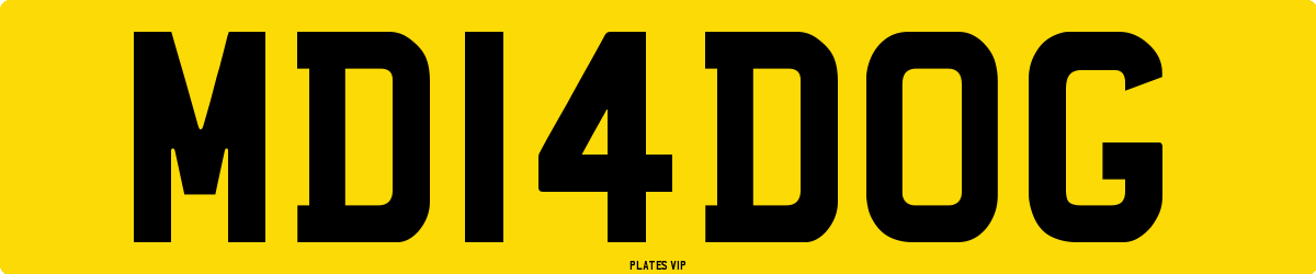 MD 14 DOG Number Plate