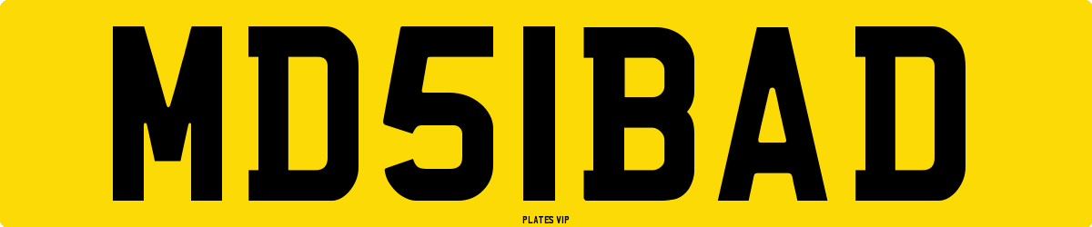 MD 51 BAD Number Plate